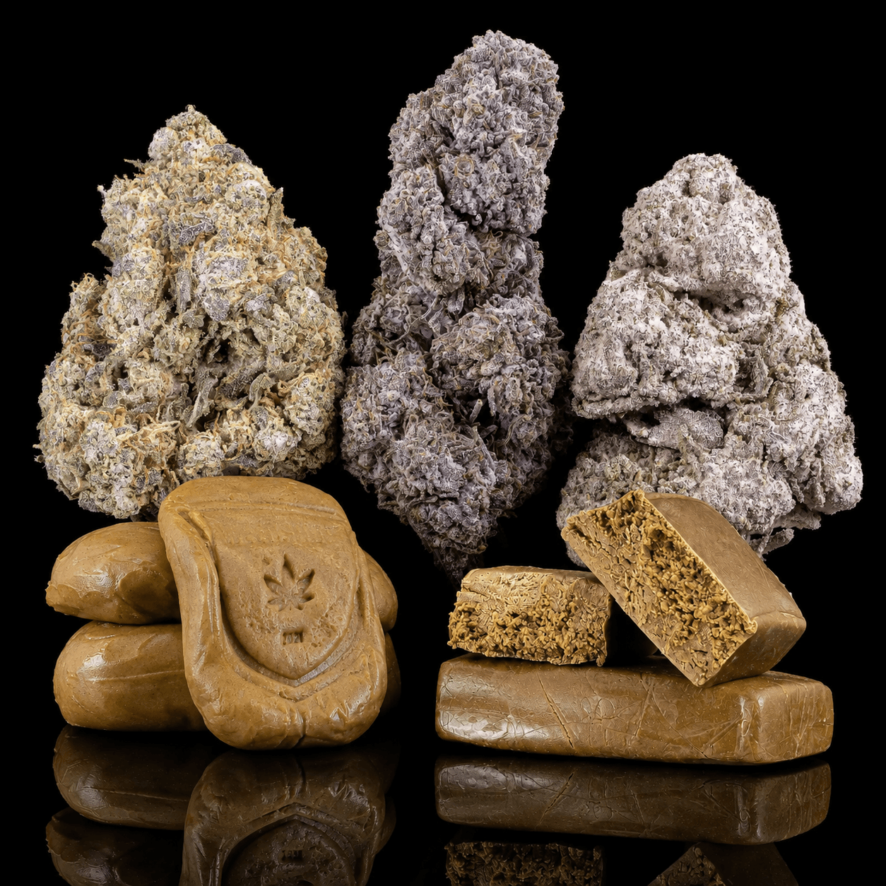 Top Shelf Sampler with premium THCA flowers and solventless hash