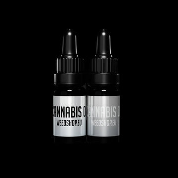 THCA and CBN cannabis oil bottles with EU-compliant cannabinoid profile